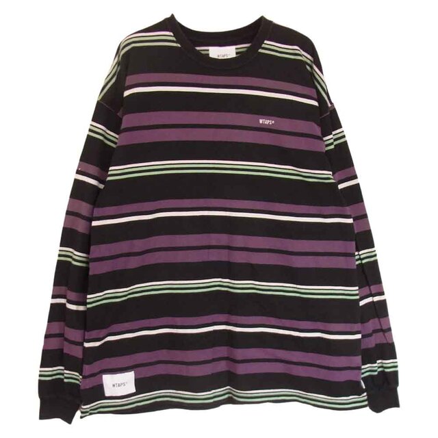 W)taps(ダブルタップス)のWTAPS ダブルタップス 21AW 212ATDT-CSM36 JAM LS TEE ボーダー 長袖Tシャツ パープル系 04【中古】 メンズのトップス(Tシャツ/カットソー(七分/長袖))の商品写真