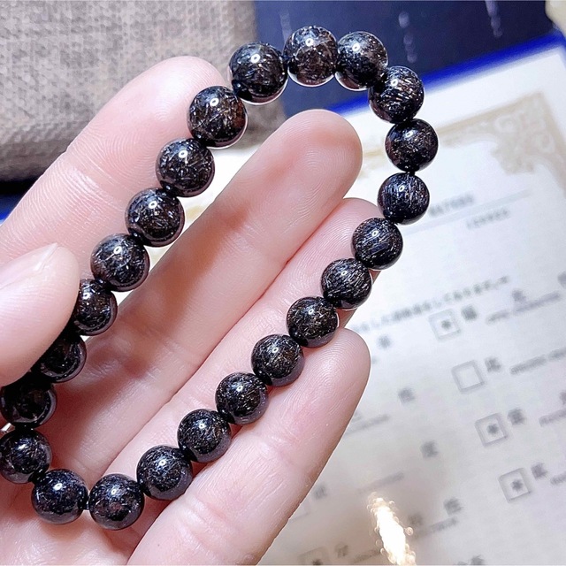 No43222天然無処理 キラキラルチルレイテッドクォーツ ブレスレット