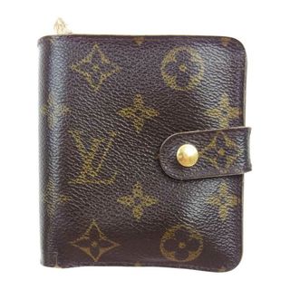 ルイヴィトン(LOUIS VUITTON)のLOUIS VUITTON ルイ・ヴィトン 財布 M61667 モノグラム コンパクト ジップ 二つ折り ウォレット 財布 ブラウン系【中古】(財布)