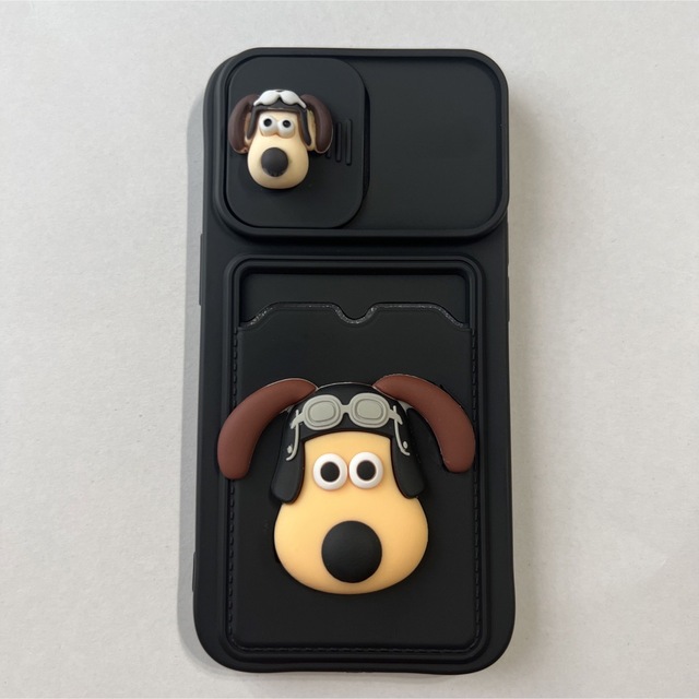 グルミットiPhone14proカバースマホ3Dシリコンウォレットカード犬ケース スマホ/家電/カメラのスマホアクセサリー(iPhoneケース)の商品写真