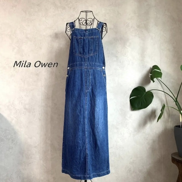 Mila Owen(ミラオーウェン)の【美品】ミラオーウェン　デニムサロペット レディースのパンツ(サロペット/オーバーオール)の商品写真