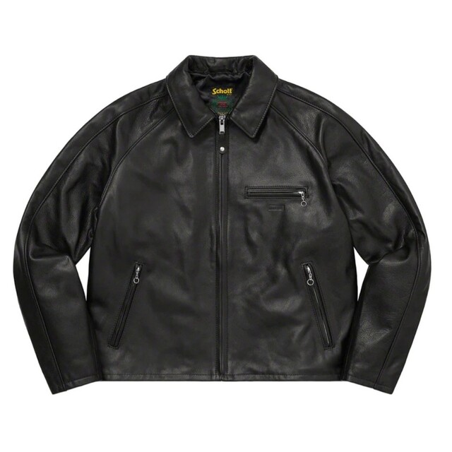 Supreme Schott Leather Racer Jacket S