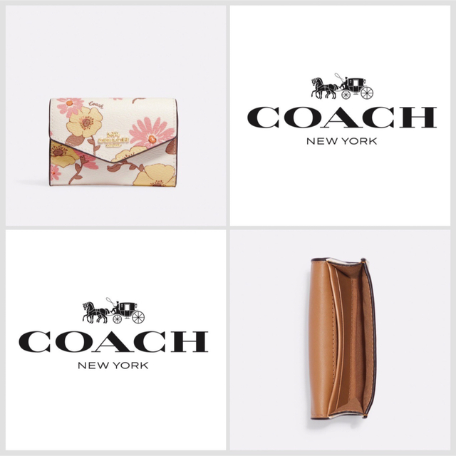 COACH(コーチ)のCOACH ★大人気★ フラップカードケース フローラルクラスタープリント 新品 レディースのファッション小物(名刺入れ/定期入れ)の商品写真