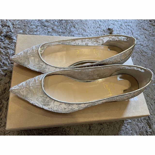 お買い得!】 Christian Louboutin ルブタン メタリックレース
