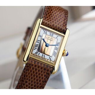カルティエ(Cartier)の美品 カルティエ マスト タンク スリーカラーゴールド ストライプ SM(腕時計)