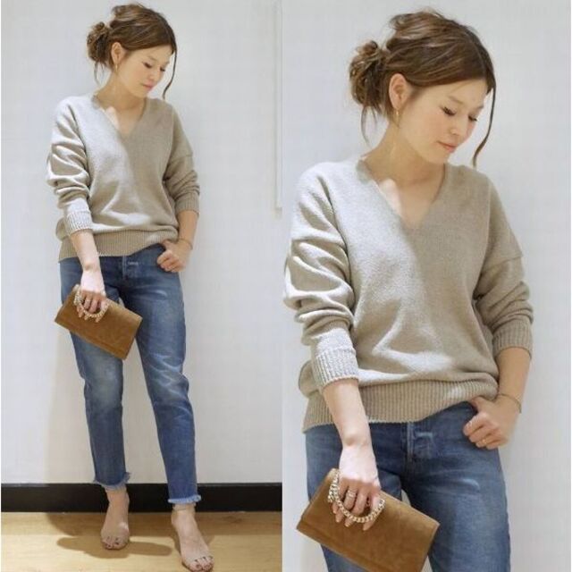 ドゥーズィエムクラス Liry Linen V プルオーバー シルクニット