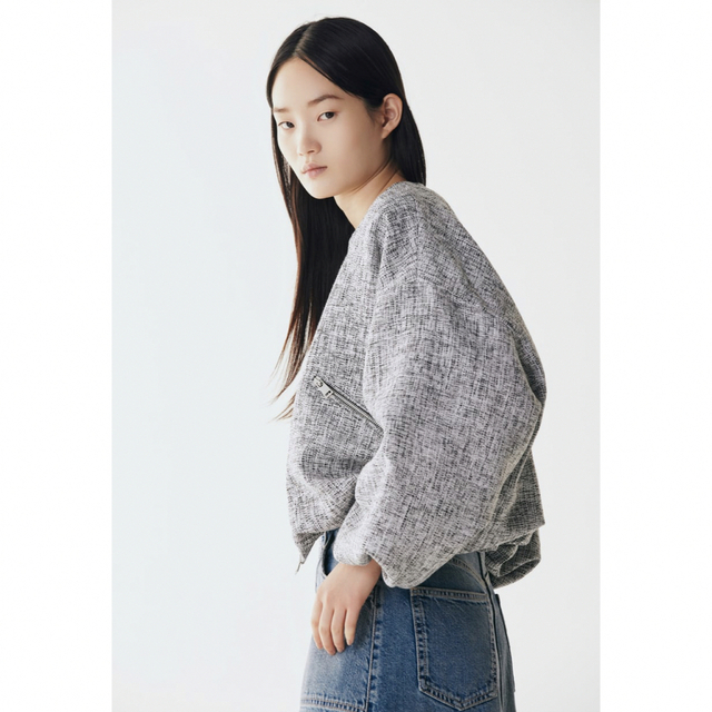 ZARA ストラクチャー　ボンバージャケット　M 4