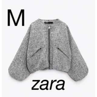 ザラ(ZARA)のZARA ストラクチャー　ボンバージャケット　M(ブルゾン)