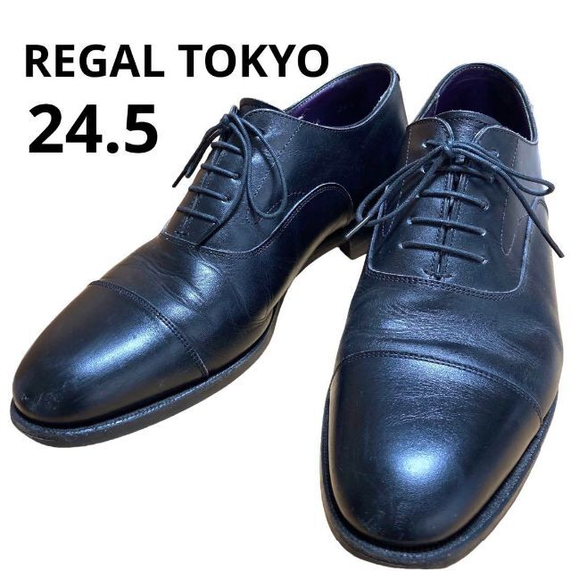 美品✨REGAL TOKYO ブラック ストレートチップ レザー シューズ 黒