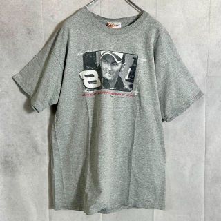 デイルアーンハート　レーシング　グレー　Tシャツ　プリント　NASCAR 半袖(Tシャツ/カットソー(半袖/袖なし))