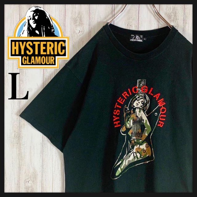 希少Lサイズ】ヒステリックグラマー 刺繍ロゴ ギタガール 入手困難 T