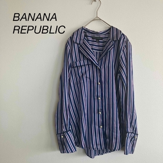 バナナリパブリック(Banana Republic)のBANANA REPUBLIC バナナリパブリック　ストライプ　シャツ　トップス(シャツ/ブラウス(長袖/七分))