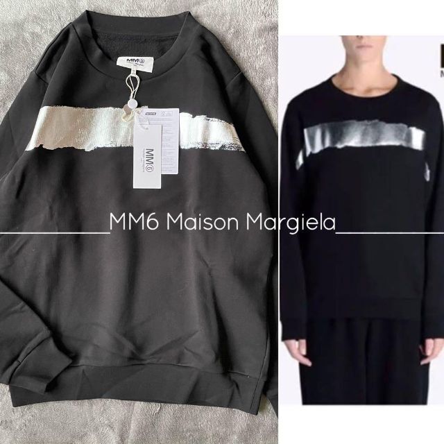 新品】MM6 Maison Margiela メタリック ペイント スウェット-