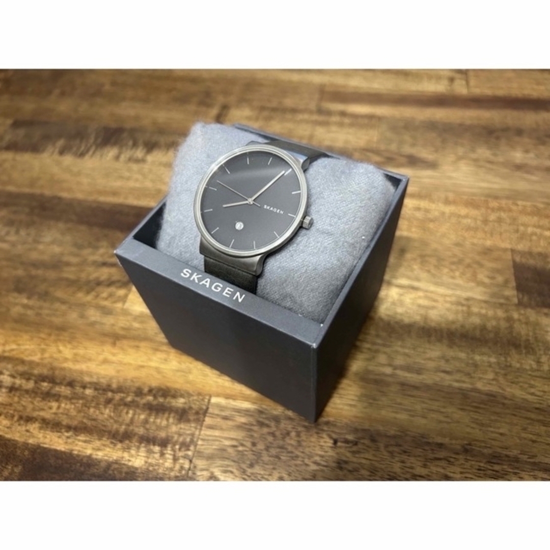 SKAGEN ANCHER チタン＆グレーレザーウォッチ