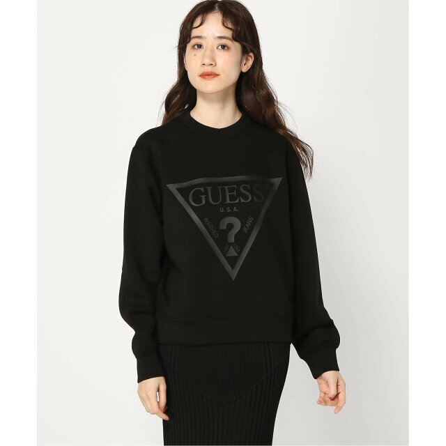 GUESS(ゲス)の【ブラック(JBLK)】【XS】GUESS スウェット (W)New Elly Sweatshirt レディースのトップス(トレーナー/スウェット)の商品写真