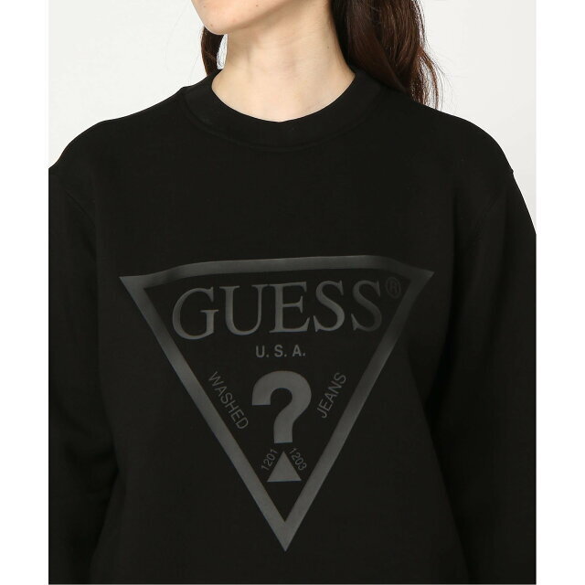 GUESS(ゲス)の【ブラック(JBLK)】【M】GUESS スウェット (W)New Elly Sweatshirt レディースのトップス(トレーナー/スウェット)の商品写真