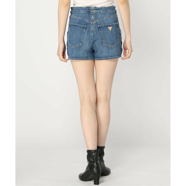 【インディゴブルー(AEGE)】(W)Exposed Buttons Denim Shorts 2