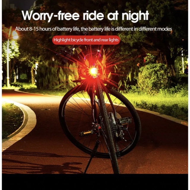 自転車ライト　白・赤　お得な2個セット　組合せ自由　高輝度　電池式　取付け簡単 スポーツ/アウトドアの自転車(パーツ)の商品写真