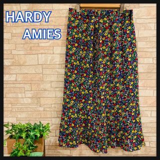 ハーディエイミス(HARDY AMIES)のHARDY AMIES ハーディエイミス　レディース　スカートL花柄　ブラック黒(ロングスカート)