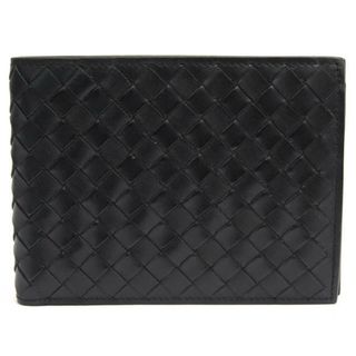 ボッテガヴェネタ(Bottega Veneta)のボッテガヴェネタ／BOTTEGA VENETA 財布 ウォレット メンズ 男性 男性用レザー 革 本革 ブラック 黒  113112 V4651 二つ折り 小銭入れあり メッシュ・イントレチャート(長財布)