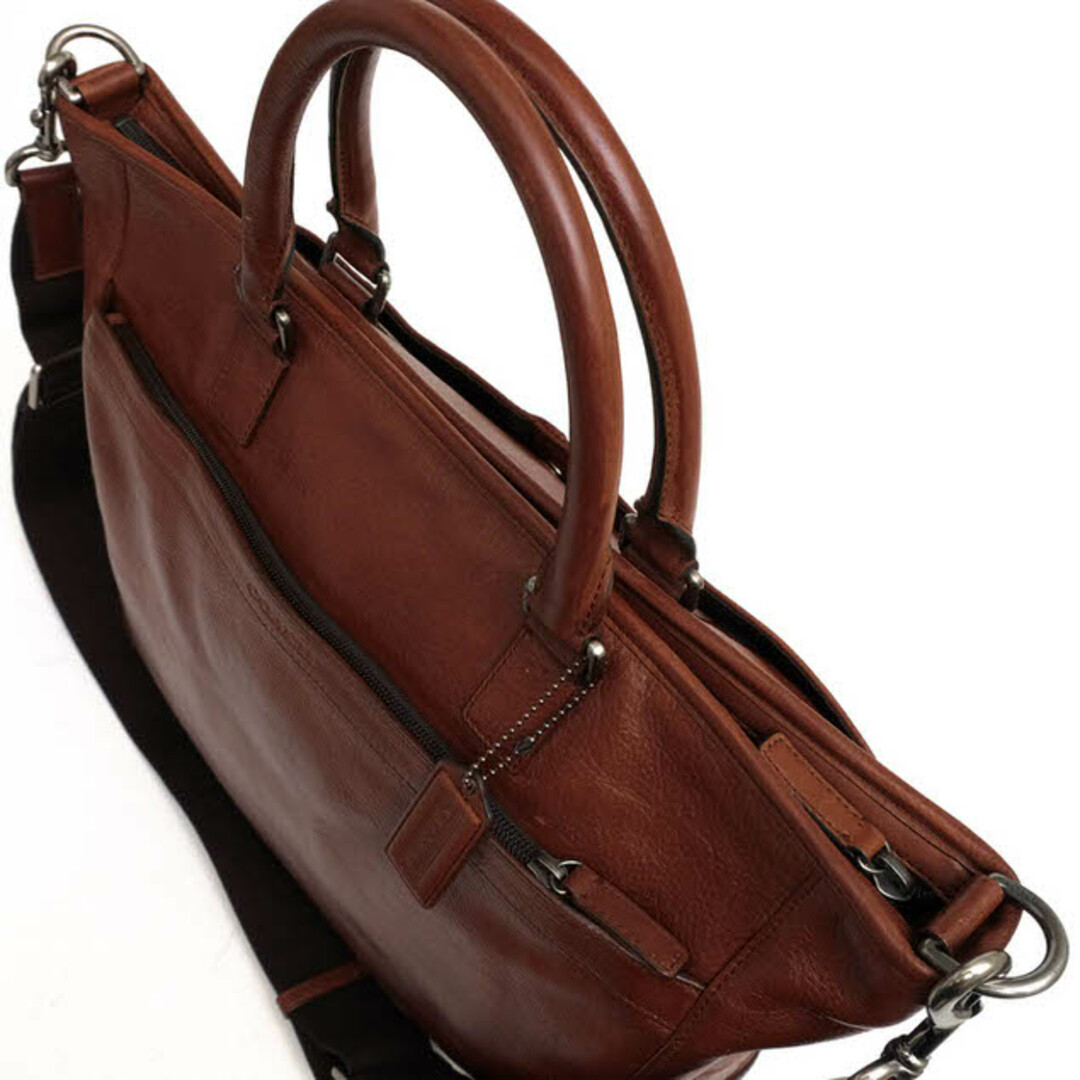 コーチ/COACH バッグ ブリーフケース ビジネスバッグ 鞄 ビジネス メンズ 男性 男性用レザー 革 本革 ブラウン 茶 F71416 Camden Leather Business Tote カムデン ビジネストート 2WAY ショルダーバッグ シボ革 シュリンクレザー