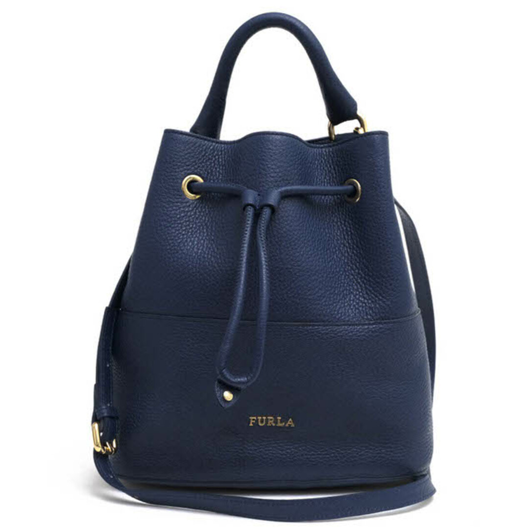 フルラ/FURLA バッグ ハンドバッグ 鞄 トートバッグ レディース 女性 女性用レザー 革 本革 ブルー 青 STACY ステイシー 巾着型 2WAY ショルダーバッグ シボ革 シュリンクレザー | フリマアプリ ラクマ