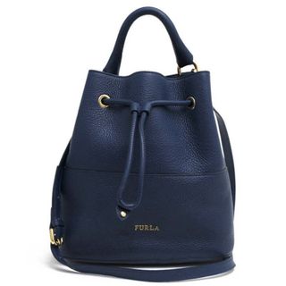 フルラ(Furla)のフルラ／FURLA バッグ ハンドバッグ 鞄 トートバッグ レディース 女性 女性用レザー 革 本革 ブルー 青  STACY ステイシー 巾着型 2WAY ショルダーバッグ シボ革 シュリンクレザー(ハンドバッグ)