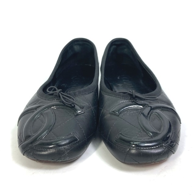 CHANEL(シャネル)のシャネル CHANEL CC ココマーク リボン G24712 カンボンライン フラットシューズ 靴 レザーシューズ レザー ブラック レディースの靴/シューズ(その他)の商品写真