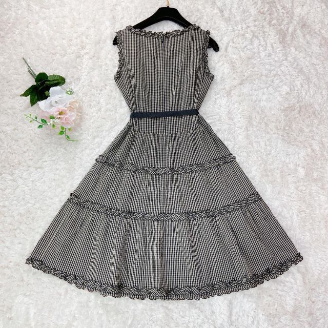 M'S GRACY - 美品 エムズグレイシー ギンガムチェック フリル 膝丈