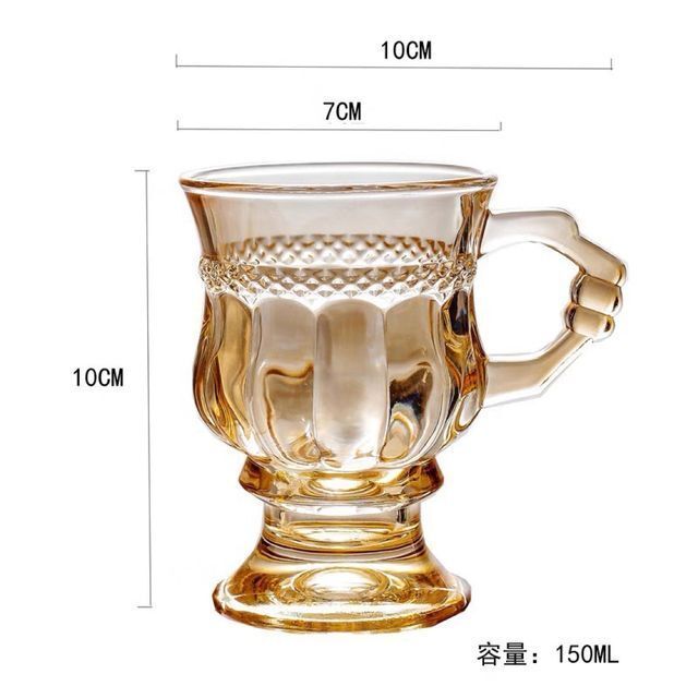 アフタヌーンティーグラス　カップ　可愛い透明グラスカップビールグラス 4個セット 6