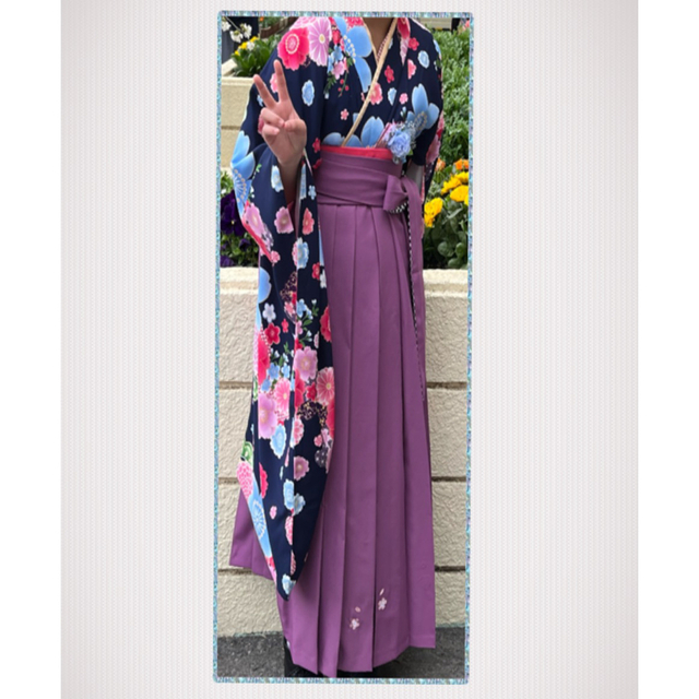 小学生袴セット 150センチ キッズ/ベビー/マタニティのキッズ服女の子用(90cm~)(和服/着物)の商品写真