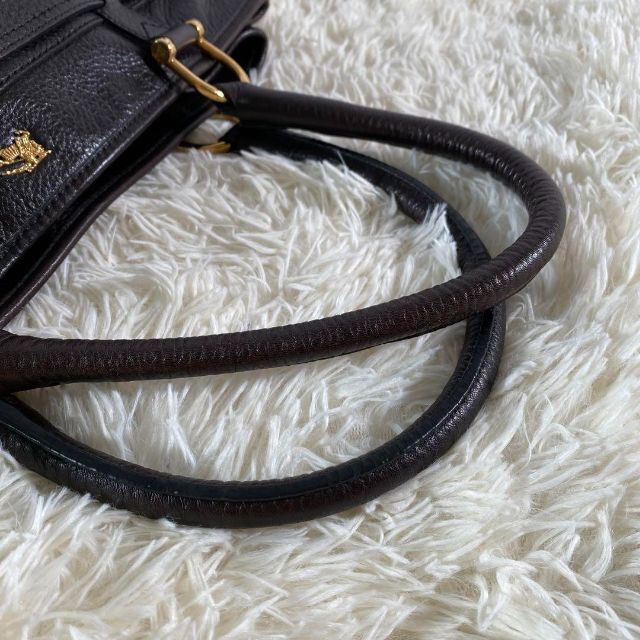 美品 バーバリー トートバッグ シボ 内側ノバチェック ダークブラウン
