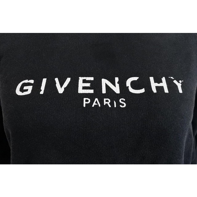 GIVENCHY(ジバンシィ)の[USED/中古]GIVENCHY ジバンシィ パーカー ブラック ダメージ加工 ロゴプリント サイズL ブラック コットン ポリウレタン L BW70513Z0L 中古 ai-tdc-002959 レディースのトップス(パーカー)の商品写真