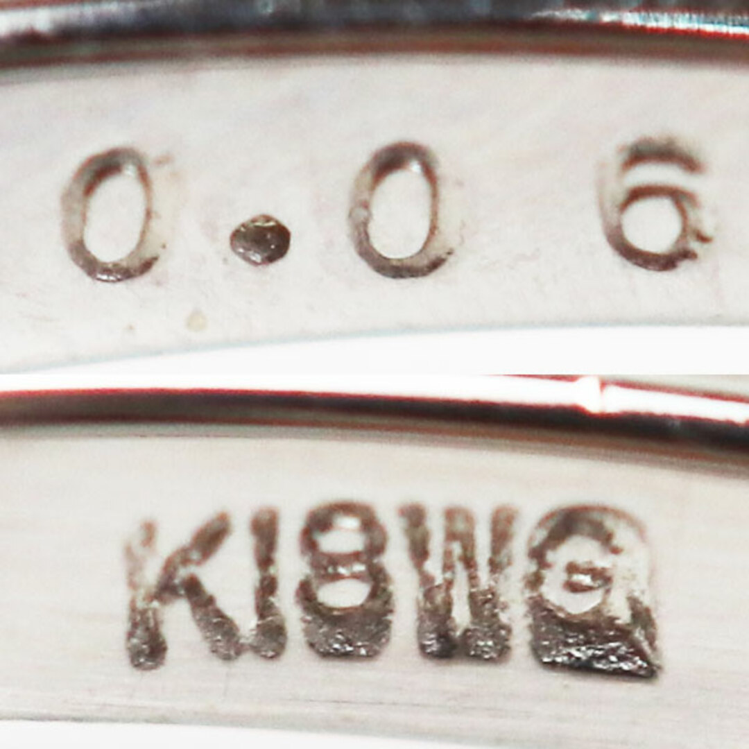 K18WG ホワイトゴールド リング・指輪 アクアマリン ダイヤモンド0.06ct 11号 1.6g MR5404 レディース 4