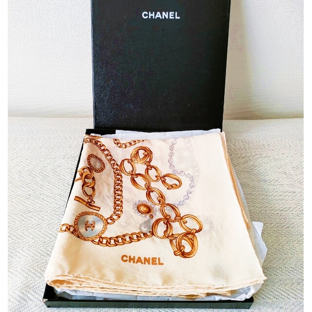 【ほぼ未使用】CHANEL　シャネル　スカーフ　ココマーク　チェーン　ジュエリー