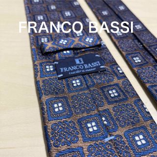 フランコバッシ(FRANCO BASSI)の【極美品】 FRANCO BASSI Blue&Brown  スクエア小紋タイ(ネクタイ)