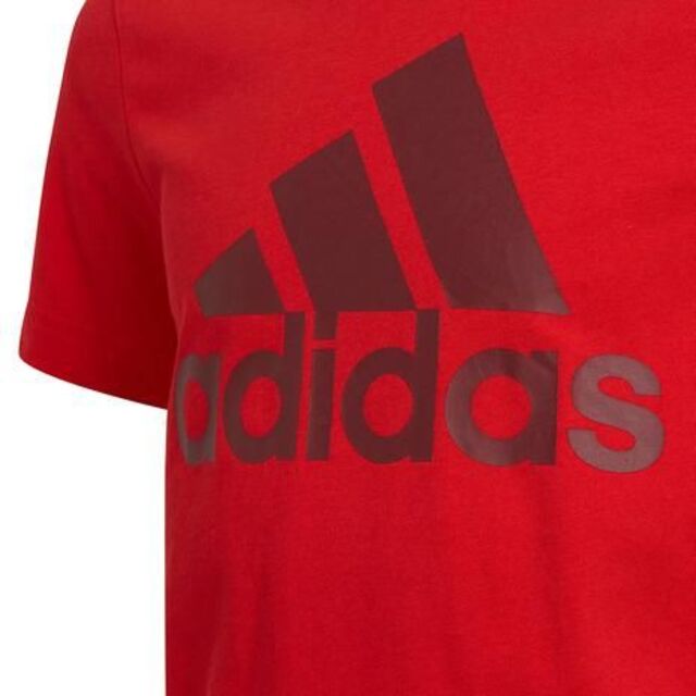 adidas(アディダス)の新品★アディダス★130★快適!!半袖Ｔシャツ 赤・快適ハーフパンツ 黒★上下 キッズ/ベビー/マタニティのキッズ服男の子用(90cm~)(Tシャツ/カットソー)の商品写真