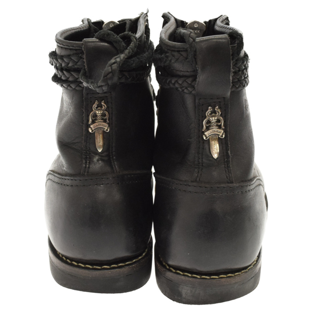 CHROME HEARTS クロムハーツ ×WESCO FIREMAN ウエスコ ファイヤーマン センターダガージップレースアップレザーブーツ 9.5E ブラック208センチヒール