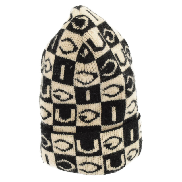 GUCCI グッチ wool knitcap 595981 GG総柄 ニット帽 ブラック/ホワイト