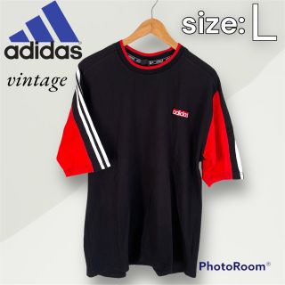 アディダス(adidas)の美品！！ アディダス  90s  ヴィンテージ  メンズ  半袖Tシャツ  Ｌ(Tシャツ/カットソー(半袖/袖なし))