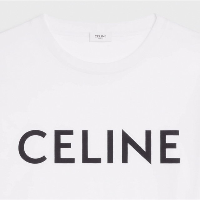 celine(セリーヌ)の新品 CELINE Tシャツ セリーヌ クロップド ホワイト レディースのトップス(Tシャツ(半袖/袖なし))の商品写真