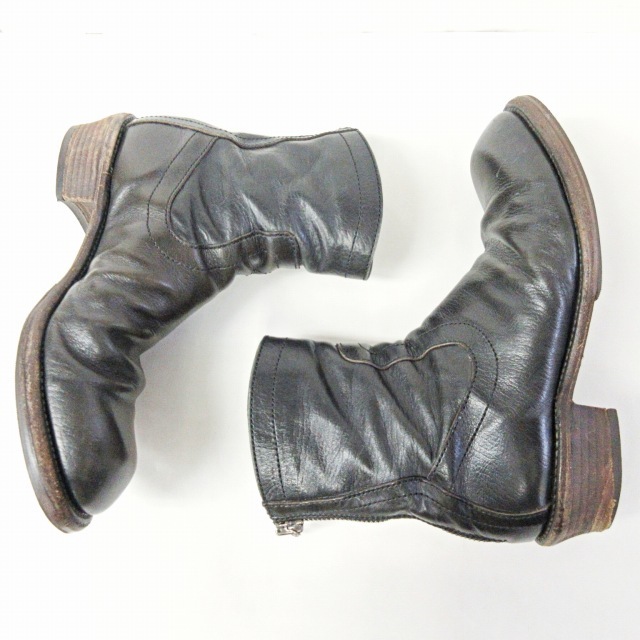JULIUS(ユリウス)のユリウス ショート エンジニア ブーツ レザー ブラック 黒 7 約25.5cm メンズの靴/シューズ(ブーツ)の商品写真