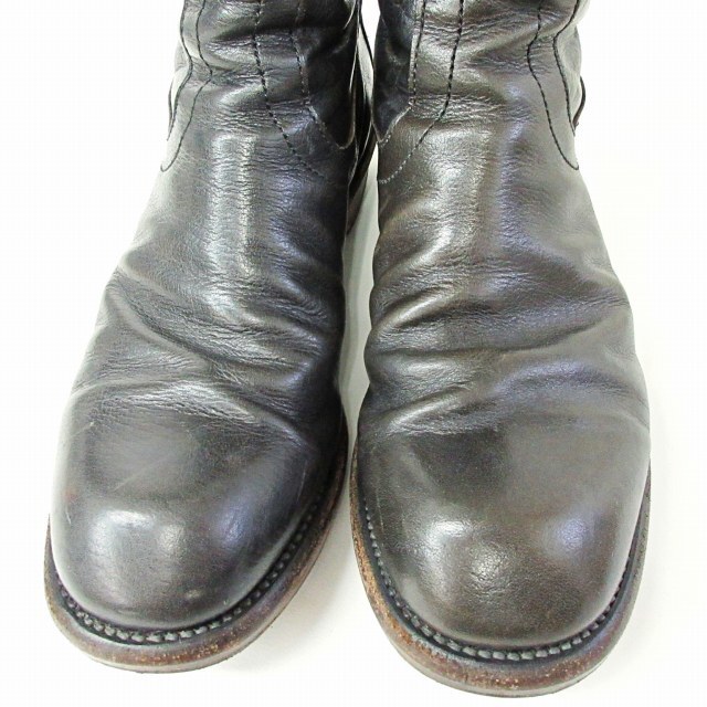 JULIUS(ユリウス)のユリウス ショート エンジニア ブーツ レザー ブラック 黒 7 約25.5cm メンズの靴/シューズ(ブーツ)の商品写真