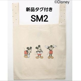 サマンサモスモス(SM2)の新品タグ付き　SM2　【Disney】ミッキー/エコバッグ　キナリ(その他)