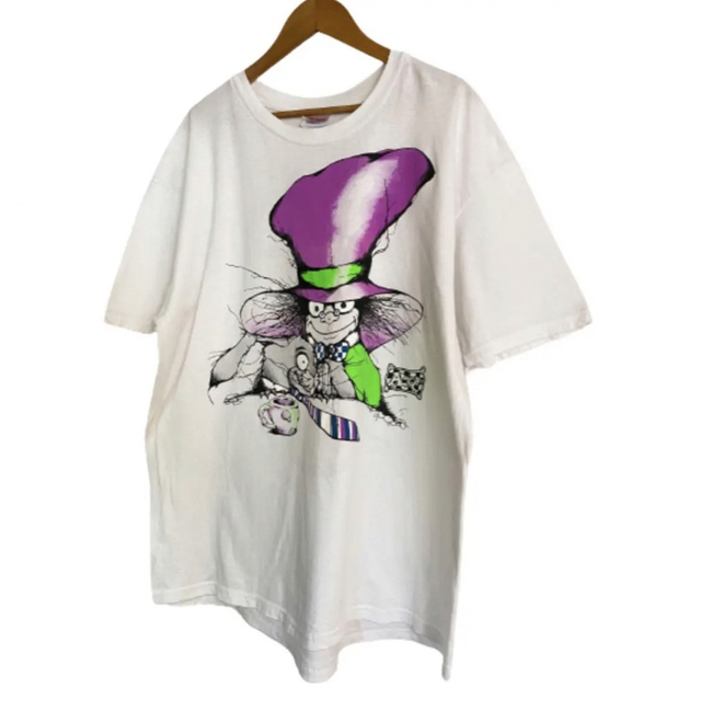 ふしぎの国のアリス(フシギノクニノアリス)の90s ANDAZIA 不思議の国のアリス Mad Hatter  TシャツXL メンズのトップス(Tシャツ/カットソー(半袖/袖なし))の商品写真