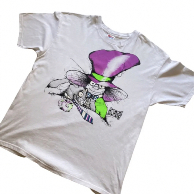 ふしぎの国のアリス(フシギノクニノアリス)の90s ANDAZIA 不思議の国のアリス Mad Hatter  TシャツXL メンズのトップス(Tシャツ/カットソー(半袖/袖なし))の商品写真