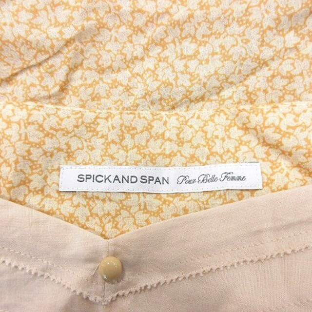 Spick & Span(スピックアンドスパン)のスピック&スパン シャツ ブラウス 切替 花柄 フレンチスリーブ 黄色 イエロー レディースのトップス(その他)の商品写真