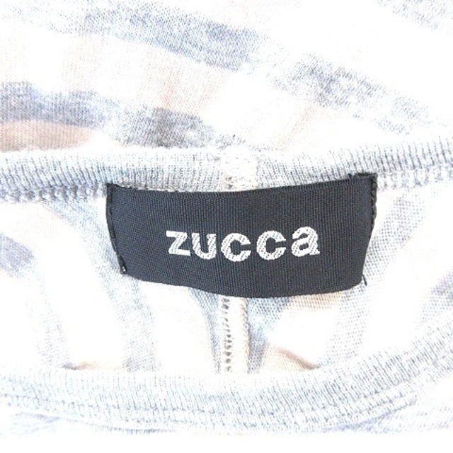 ZUCCa(ズッカ)のズッカ zucca ワンピース ひざ丈 ボーダー 半袖 M ベージュ グレー レディースのワンピース(ひざ丈ワンピース)の商品写真