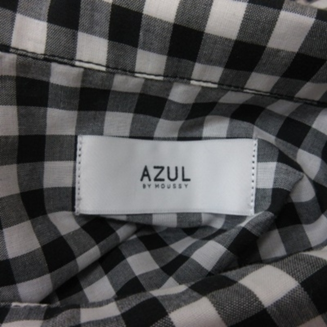 AZUL by moussy(アズールバイマウジー)のアズールバイマウジー シャツ ブラウス ギンガムチェック 長袖 M 黒 ブラック レディースのトップス(シャツ/ブラウス(長袖/七分))の商品写真