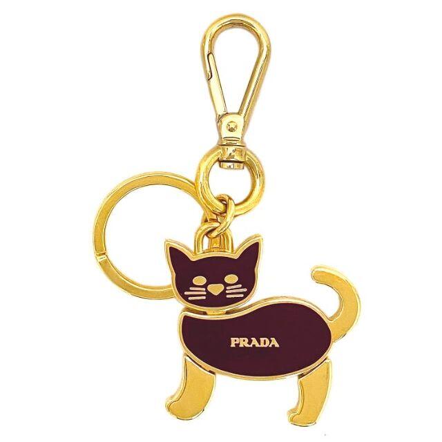 PRADA - プラダ キーリング ゴールド パープル 美品 猫の通販 by